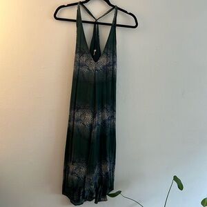 Ecote A-line snake print textured soft gauzy rayon dress knee length. Size M